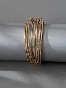 Women's Multilayer Cross Line Bracelet, Fashion Adjustable Wide Bangle Jewelry For Teenagers - Rose Gold - View 5