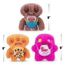 ZURU ​Fuggler Mini Rascals Series 9" Plush Toy With Baby Fuggler - Funny Ugly Monster Teeth & Heart Bib Stuffed Animal Gift For Kids