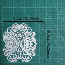 Set Corner Lace Die Cuts Metal Die Cuts Lace Cutting Dies Metal Corner Flower Butterfly Stencil Template For DIY Crafts Scrapbook Album Paper Card - Silver - View 9