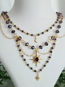 Chic Celestrialcore Grunge Necklace With Star Of Sirius Pandent Grunge Fairycore Necklace Cottagecore Necklace For Women Girls Y2K Jewelry Gift For Her - Vàng - Xem 1