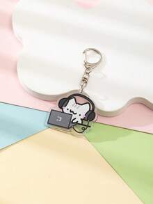 1 件亚克力可爱卡通线条猫钥匙扣/上班族猫/爱心猫/小丑小猫/蜜蜂小猫/蓝色包包小猫/裹在被子里的小猫/哭泣小猫/金钱小猫/芒果小猫/动物主题钥匙扣吊坠背包装饰/包包配件/书包配件/钱包吊坠/朋友的汽车配件包饰动物哥特 Y2k 圣诞礼物创意包挂绳带身份证夹汽车配件包饰 - 彩色 - 查看 23