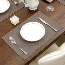 4 Stücke/6 Stücke/8 Stücke/10 Stücke einfarbige quadratische Tischsets, 43cm*46cm hitzebeständige Tischdekorationsstoffe, Kaffeetischsets geeignet für Neujahr, Ostern, Valentinstag Dekoration, Innen- & Außenbereich Zusammenkünfte Zuhause, minimalistischer Stil Esszimmer Anordnung, Geschirr Schutz für Feiertage und Geschenke