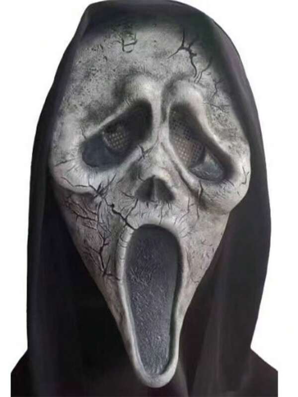1 Stück Schrei Geist Latex Maske, Weiß/Grün/Grau 3 Farben, Halloween Kostüm Accessoire, Gruselige Geister Maskerade Requisite