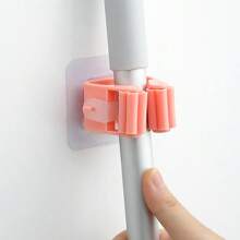 1PC Mona Lisa Mop Holder, Non Perforated Wall Mounted Mop Clip, Super Strong Load-Bearing Bathroom, Bathroom Broom, Mop Clip Saves Space, No Clutter, No Punching Universal Storage Rack