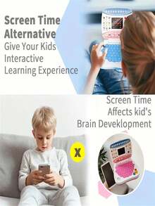 Kids Simulation Mini Laptop Computer Educational Learning Machine Music Tablet Computer Model Screen Talking Story Machine Parent-Child Interaction Boys Girls Multi-Functional Smart Early Education Toy Birthday Gift - Multicolor - View 7