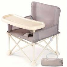 Ubravoo Foldable Portable Compact Baby High Chair With Back Mesh Pocket, Stylish And Easy Travel For Camping Picnics, 1.8KG/3.97lb - 灰色 - 查看 1
