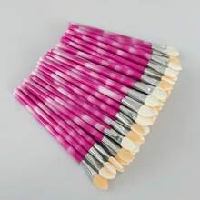 50支装海绵眼影棒 - 便携式化妆海绵头，轻松晕染眼影（塑料手柄），眉刷，眼影刷，螺旋刷，赠品 - 彩色 - 查看 9