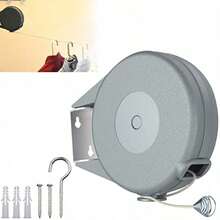 TOCOZOC Tendedero Retractil Tendedero para Ropa Interior y Exteriores de Ajustable de 12 Metros Portatil de Servicio Pesado Tendedero Organizador de Cintos de Pared para Colgar Ropa