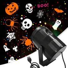 Luz de proyección decorativa festiva, luz ambiente para iluminación nocturna exterior, decoración de Halloween, decoración del hogar, decoración de fiesta, decoración de habitación, decoración de jardín de Halloween, alimentada por cable USB, ideal como regalo