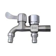 Double Head Faucet Double Outlet Faucet Outdoor Use Home Use Elegant Style Long Service Life Splash-Proof Filter