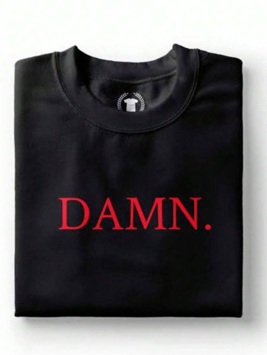 Damn T-Shirt Unisex Traditional Men's And Women's Unisex 100% Cotton - 黑色 - 查看 1