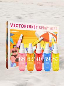 طقم صيفي صغير 4 قطع/5 قطع للنساء، رذاذ شعر طازج 40مل/1flفل. Gift. كوبون وتوبروز وفانيلا وكهرمان صغير كهدية لحفلات الشاطئ والسفر