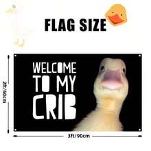 Welcome To My Crib Flag Funny Flags For Room Man Cave Wall Flag With Brass Grommets For College Dorm Room Decor,Outdoor,Parties(3ft*2ft) - Multicolor - View 4