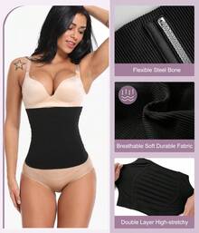 Women Shaping Band After Baby Tummy Tuck Belt Slimming Body Shaper Waist Trainer Wrap Belt Tummy Control Shapewear - Black - View 4