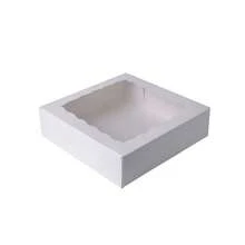 10 件自动弹出式烘焙盒，带窗口，10x10x2.5 英寸，棕色派盒，糕点 - 白色 - 查看 5