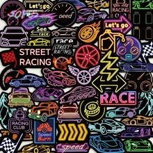 SCXXBSW 50pcs Neon Racing Stickers DIY Decoration Luggage Guitar Notebook Creative Fun Cartoon Waterproof Stickers - Multicolor - View 7
