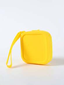1 Piece Of Silicone Square Bag, Portable Cosmetic Bag, Change Purse, Data Cable, Jewelry Storage Bag, Lipstick Bag, Practical And Large Capacity, Can Hold Skin Care, Makeup, Toiletries, Digital Storage, Etc. Comfortable Wide Handle, Easy To Carry, Suitable For Home, Work, And Travel.