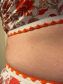 Women 2-Piece Bikini Swimsuits Floral Print U-Neck Bra And High Waist Briefs Sets For Summer Beachwear Bathing Suit - 橘色 - 查看 5