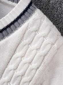 Unisex Kids' Classic Collegiate Long Sleeve Sweater, Versatile For Daily, School, And Vacation Wear - White - View 7