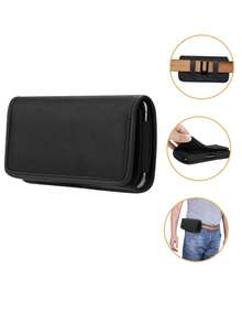 通用男士手机包腰包手机托特包卡包 - 黑色 - 查看 3