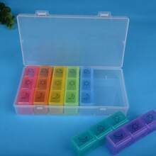 1 szt., codzienne przenośne pudełko do pakowania tabletek z 21 przegródkami i pokrywką, organizer na leki, piękny i wygodny, odpowiedni do codziennego użytku i podróży