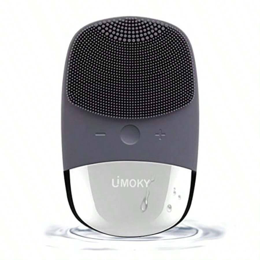 Facial Cleansing Brush 3in1 Electric Silicone Face Scrubber Vibrating Massager IPX7 Waterproof USB Rechargeble Pore Brush For Deep Cleanning Blackhead Over Exfoliating Gray - Gray - 查看 1