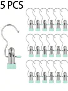 10/30/40 Pieces Of Stainless Steel Clothes Clip, Simple Stainless Steel Hook Clip,Stainless Steel Clips,Back To School Must Haves,Laundry Pegs With Hooks,(Coat) Hanger,Interior ,Portable Hanging Clothes Clip, Wardrobe Storage Racks, Clothes Hangers Easter Decorations, Mother's Day Clothing Spring Decorations, Holiday Decorations,Hanger Dress Pants Shoes Jeans Boots Skirt