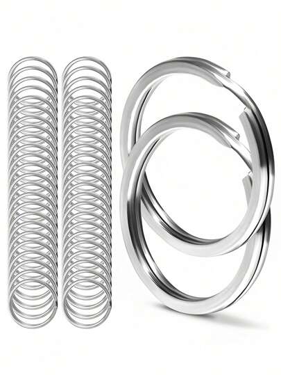 10/20 Stücke Edelstahl Schlüsselring Set - Multifunktionaler gespaltener Schlüsselring - Flacher O-Ring (20mm, 25mm, 30mm) geeignet für Haushalt Organisation, Autoschlüssel, Anhänger, Taschen, Puppen, Basteleien - langanhaltend und korrosionsbeständig, DIY Schmuckzubehör, modisches Metallfinish
