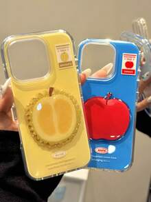 Cute Glossy 3D Durian Fruit Soft Phone Case Compatible With IPhone 16 15 14 13 Pro Max Cute Shockproof Protective Back Cover - Apple - View 1