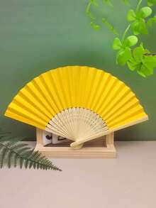 10pcs Summer Essential Handheld Fan Plain Paper Fan Blank Painting White Colorful Folding Fan Handmade Craft Materials Hand Fan Cooling Fan Wedding Decoration Rave Accessories - Multicolor - View 17
