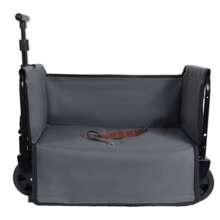 All-In-One Convertible Folding Camping Wagon Cart: Bench Seat, Storage Compartment & Included Dog Tether, Beige/Brown - 黑色 - 查看 3