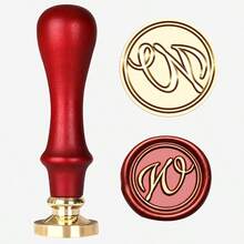 Set de 1 pieza de molde de cera sellada con la serie de alfabeto de A a Z, de 2,5 cm de diámetro, con mango de madera de cedro, adecuado para invitaciones de boda, sellos de cartas, decoración de regalos hechos a mano DIY - 2,5 cm - Ver 19