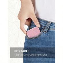 QY Compact Mirror Glitter PU 1X 3X Magnification Ultra Portable For Purses Pink  1613 - 粉色 - 查看 7