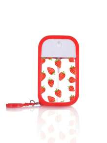 喷雾瓶，1个夏季保湿水化妆品瓶，樱桃和草莓印花图案香水喷雾瓶，带钩和防摔硅胶保护套，可以作为生日礼物、节日礼物送给家人或朋友，适合旅行便携50ml