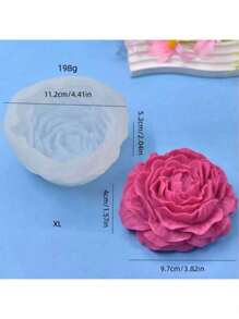 4 pezzi Mollette a forma di fiore di peonia, misure assortite