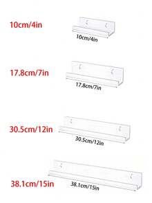 8pcs/Set Transparent Black Vinyl Record Wall Mounted Display Rack, Acrylic Wall Mounted LP Holder With Hardware, Nail Polish Storage Organizer, Show Off Your Favorite LP Records Fall Home Decor  Room Decor - Transparent - View 6