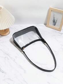 2025 Summer New Women Clear Bags Shoulder Bag Fashion Versatile Transparent Cosmetic Bag Concert Bar Large Capacity Transparent Underarm Baguette Bag