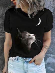 Tops casuales de moda para mujeres - Negro - Ver 8