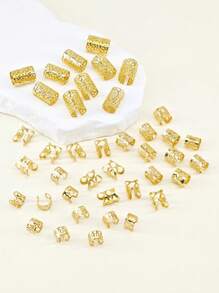 40PCS Hair Jewelry For Braids Gold Hair Cuffs Multi Style Hair Rings Adjustable Hair Beads For Braid Loc Dreadlock Accessories For Women And Girls, Claw Clips, Hair Claws, Clips For Hair, Hair Slide, Hair Barrettes
