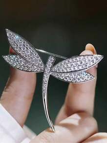 1 件微镶嵌水晶蜻蜓胸针，女士时尚翻领别针，适用于夹克，完美礼物办公室配件衬衫珠宝圣诞节万圣节衣服别针有趣可爱的教师礼物万圣节配饰教师节 - 彩色 - 查看 7