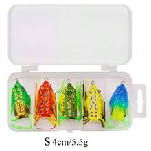 5 件青蛙诱饵，用于鲈鱼垂钓的浅水青蛙，4 厘米 5 厘米 6 厘米软塑料鱼饵，适用于鲈鱼、蛇头鱼、淡水小嘴鲈鱼 - 彩色 - 查看 12