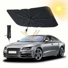Easypie Selection 1PC Hot-Selling Car Titanium Silver Opening Sunshade In Summer, Car Sunshade, Sunshade, Front Sunshade, Sun Protection And Heat Insulation Sunshade, Foldable Car Sunshade, Protect Your Car From UV Rays, Sunlight And Heat, Suitable For Most Vehicles