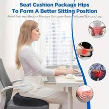 1PC Memory Foam Ergonomic Donut Cushion For Office Chair | Hip & Waist Support Pillow, Postpartum-Friendly, Ideal For Long Time Sitting, Driving & Office Work | Machine Washable Polyester, Modern Comfort Design, Durable Soft Material Chair Cushion Seat Cushion Chair Pillow Cushions Gaming Chair - Multicolor - View 8