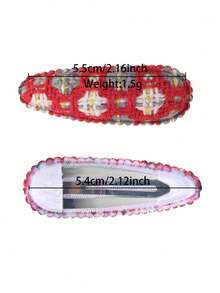 16 件/卡 婴儿女孩礼物 新款头饰 手工钩针儿童发夹 发饰 - 彩色 - 查看 8