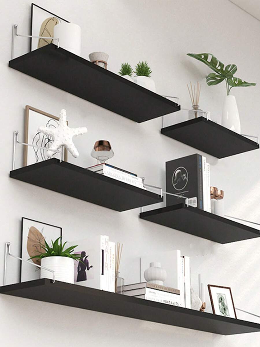 1 件免钻浮动壁架，单层，适用于书籍、植物、家居装饰、宿舍、书架