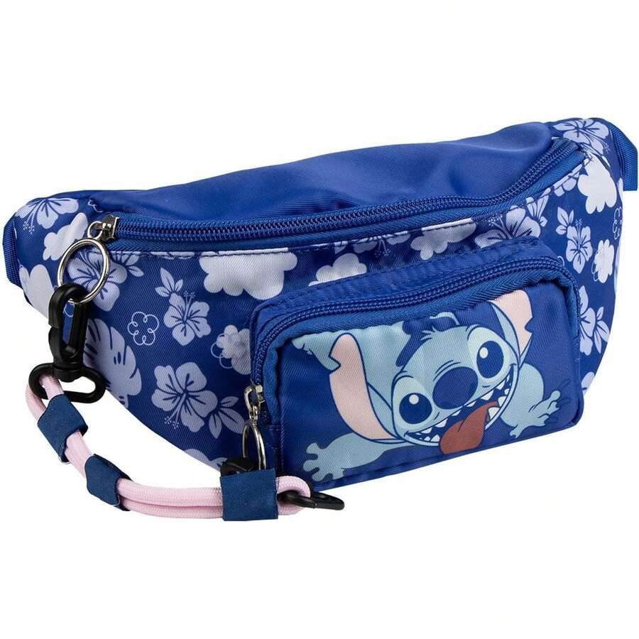 Lilo Y Stitch Stitch Fanny Pack For Boys, Girls, And Adults - Waist Bag With Adjustable Closure, Ideal For Travel, Hiking, Sports, Or Everyday Use - Modern, Lightweight Design With Multiple Compartments - Màu xanh da trời - Xem 1