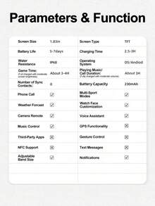 LIFEBEE 男女智能手表，1.83 英寸高清全触摸屏无线通话智能手表（接听/拨打电话），活动追踪器，100 多种运动模式，计步器，消息提醒，运动健身追踪器 - 紫色 - 查看 9