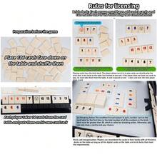 1 Set Israeli Rummy Standard Numeric Card Game, Adult Leisure Party Table Game, 106 Numeric Cards + 4 Card Holders, Comes With Storage Bag,Games For Family,Monopoly Board,American Mahjong