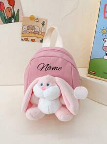 Customized Bags With Personalized Names Or Holiday Messages. Customize Your Own Backpack, Mini Cartoon Casual Cute Rabbit Backpack School Bag, You Can It Names, Letters, Lucky Numbers, Etc. Is Perfect For Daily Adaptation To School, Dance Classes, Travel, And Birthday Gifts Friends Daughters. It'S Unforgettable. Packaging, Christmas Gifts, New Year Other Prints Are Placed Randomly.,Multi-Functional,Ornamental,Letter,Stylish,Modern,Colorful,Cute,Adorable,Casual,Custom,Personalised,Unique,Customized,Ideal Gifts For Him,Ideal Gifts For Her