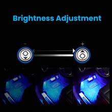 4 đèn nội thất xe hơi RGB thông minh, 48/72 đèn, đèn trang trí xung quanh xe hơi, có điều khiển từ xa, dây đèn xe hơi, trang trí xe hơi, phụ kiện xe hơi, chống thấm nước, chế độ nhạc, phù hợp với mọi mẫu xe, dây đèn LED Giáng sinh, điều khiển từ xa 210mAh - Đầy màu sắc - Xem 3